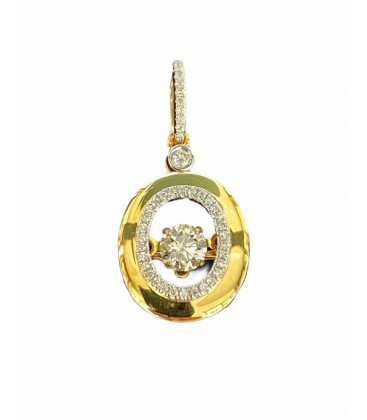 Dancing diamond pendant in 14 kts rose gold with diamonds