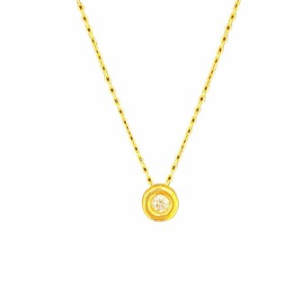 Colgante con cadena de oro amarillo 18 kts con diamante