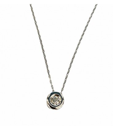18 kts white gold necklace with diamond