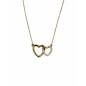 9 kts bicolor gold chain and pendant with diamonds