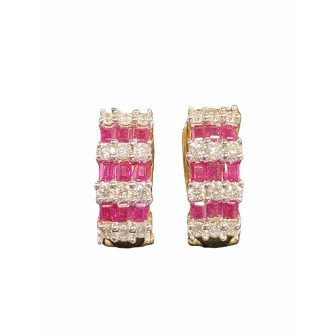 Pendientes de rubies y diamantes