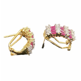 Pendientes de rubies y diamantes