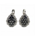 14 kts white gold earrings with black and white diamonds