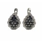 14 kts white gold earrings with black and white diamonds