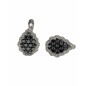 14 kts white gold earrings with black and white diamonds