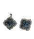 14 kts white gold earrings with blue and white diamonds