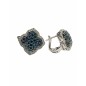 14 kts white gold earrings with blue and white diamonds