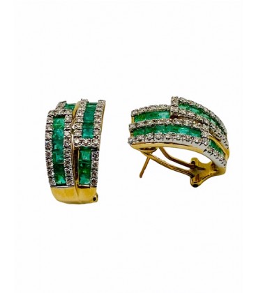 Emerald and diamonds Earrings