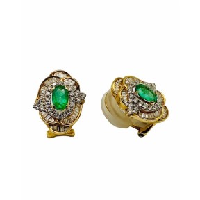 PENDIENTE DE ESMERALDA Y DIAMANTE