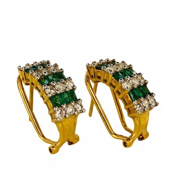 PENDIENTE DE ESMERALDA Y DIAMANTE