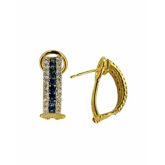 PENDIENTE DE ZAFIRO Y DIAMANTE