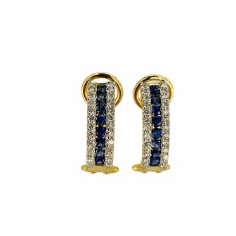 PENDIENTE DE ZAFIRO Y DIAMANTE
