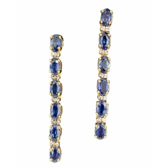 PENDIENTE DE ZAFIRO Y DIAMANTE