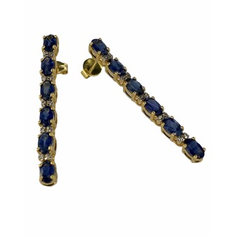 PENDIENTE DE ZAFIRO Y DIAMANTE