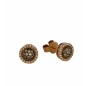 PENDIENTES CON DIAMANTES MARRON Y BLANCOS