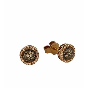 PENDIENTES CON DIAMANTES MARRON Y BLANCOS