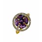 SORTIJA AMATISTA Y DIAMANTES MONTADO EN ORO AMARILLO 18CTS