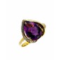 SORTIJA AMATISTA Y DIAMANTES MONTADO EN ORO AMARILLO 18CTS