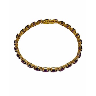 PULSERA DE AMATISTA Y DIAMANTE