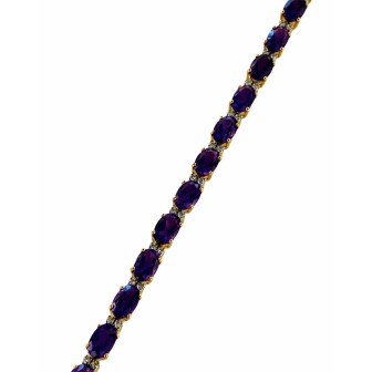 PULSERA DE AMATISTA Y DIAMANTE