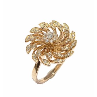 SORTIJA DE ORO ROSA CON DIAMANTES
