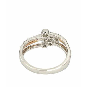 SORTIJA DE ORO BLANCO Y ROSA CON DIAMANTES